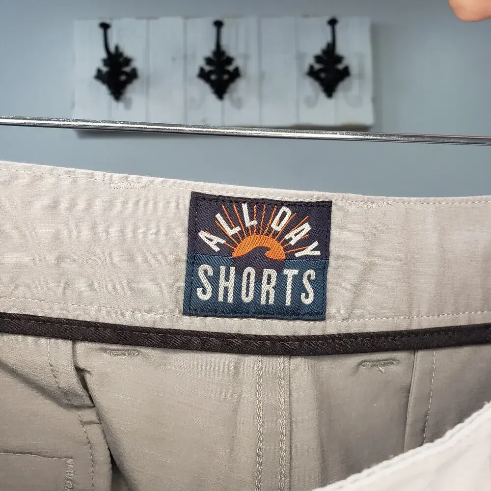 Faherty All Day Shorts 7” Ice Grey Light Gray Size 35